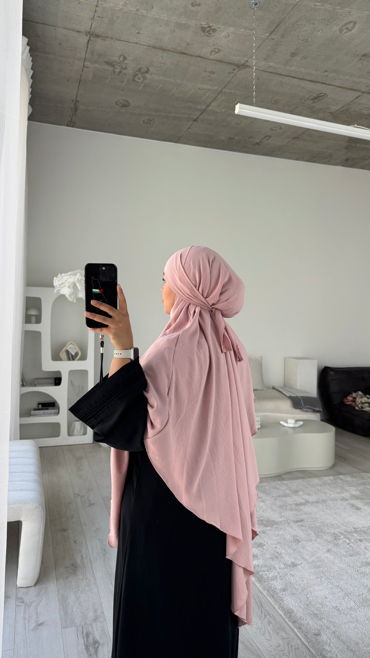 Khimar -  Crepe  -  Blush pink