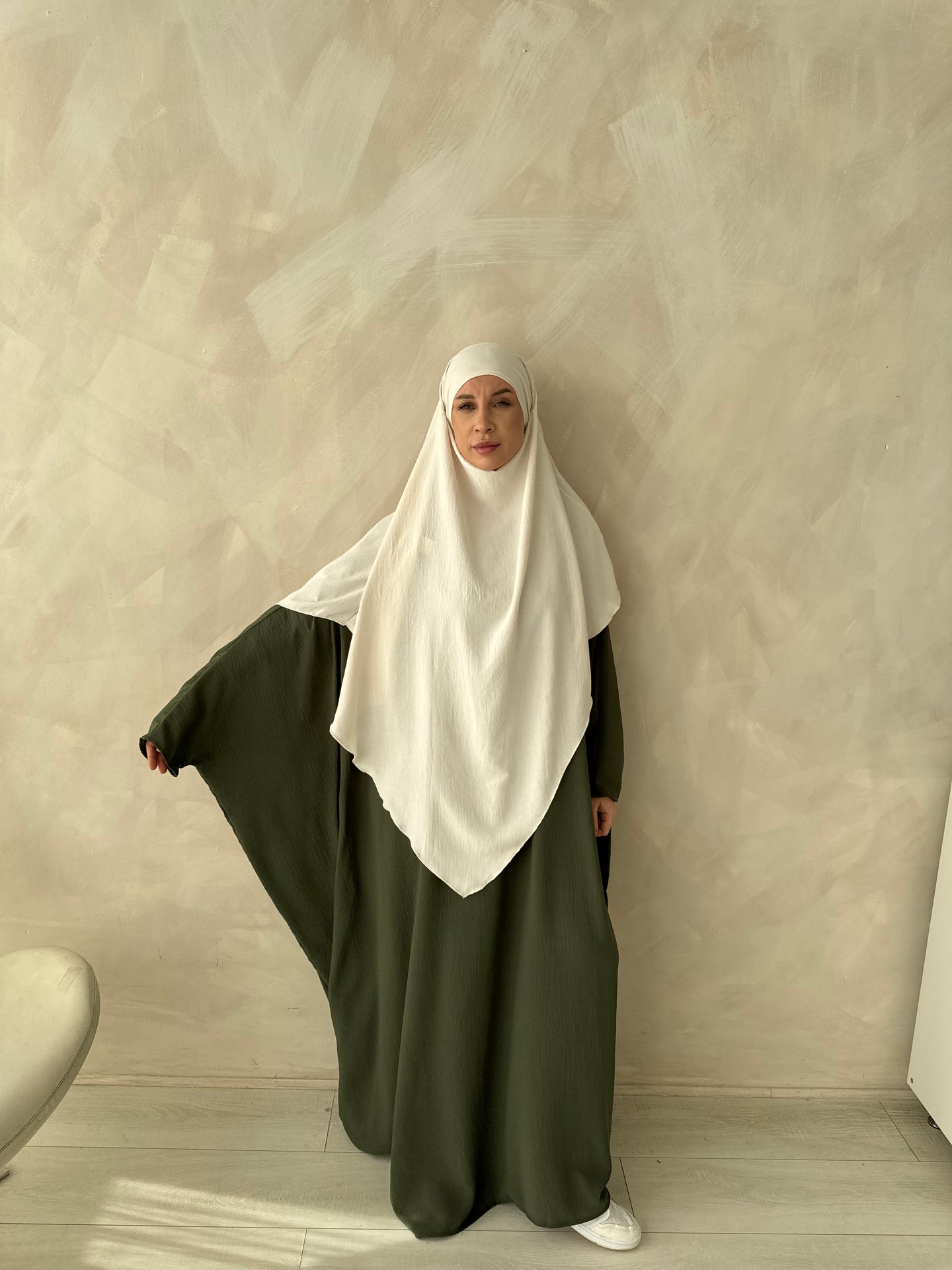 Butterfly crepe abaya