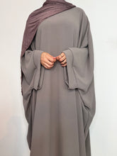 Load image into Gallery viewer, Butterfly crepe abaya with large sleeve
