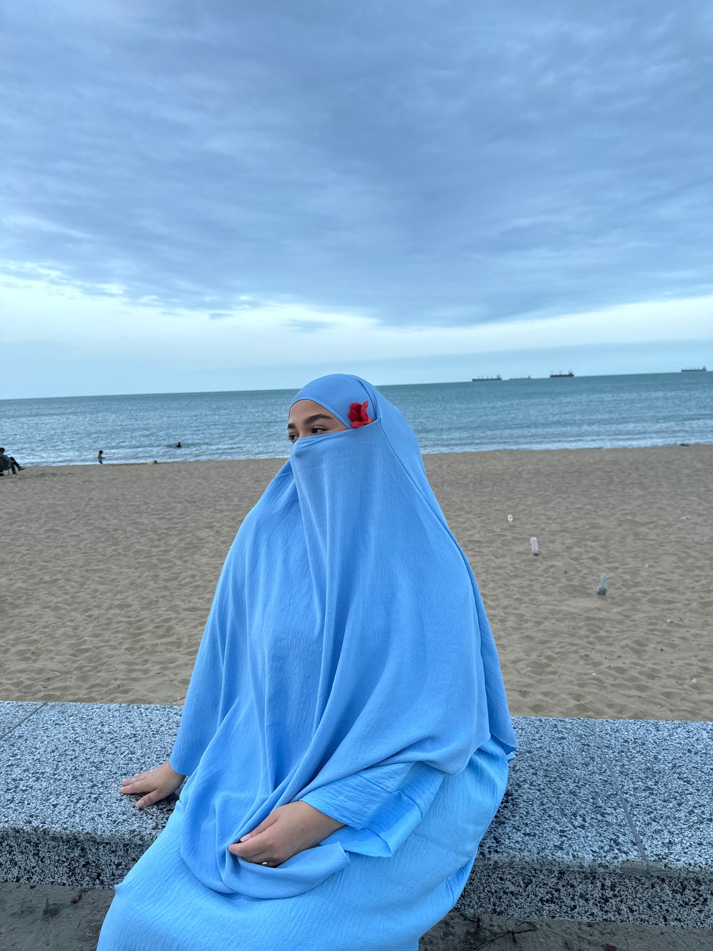Khimar -  Crepe  - Sky Blue