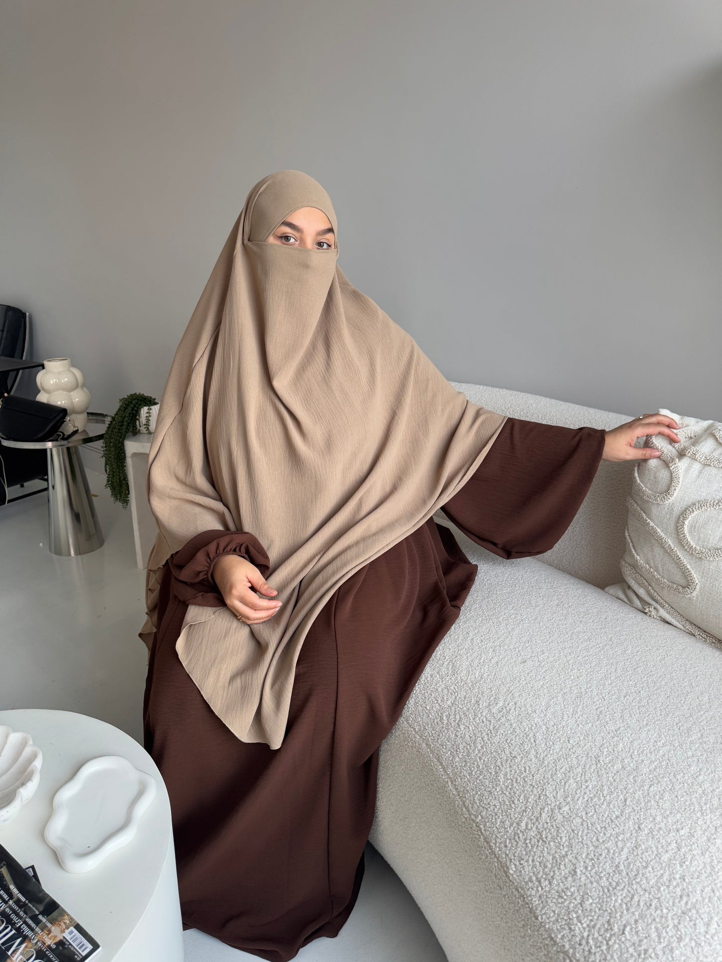 Khimar -  Crepe  -  Beige