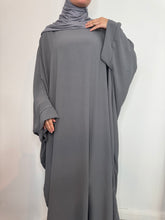 Load image into Gallery viewer, Butterfly crepe abaya with large sleeve
