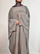 Load image into Gallery viewer, Butterfly crepe abaya with large sleeve
