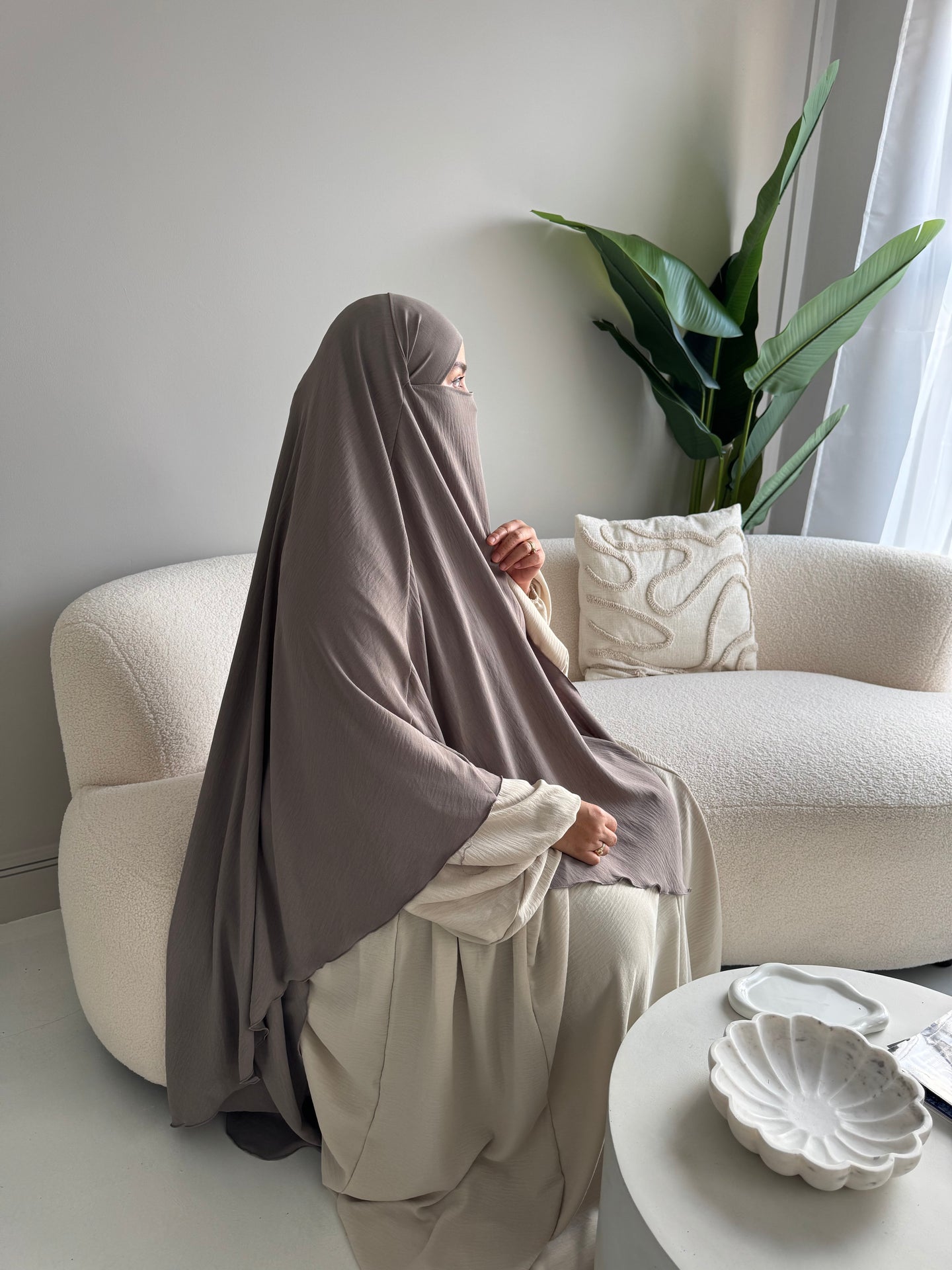 Khimar -  Crepe  -  Dark Taupe