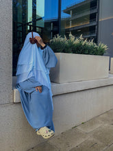 Load image into Gallery viewer, Khimar - Chiffon 3 layers - Light Baby blue
