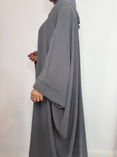 Load image into Gallery viewer, Butterfly crepe abaya with large sleeve
