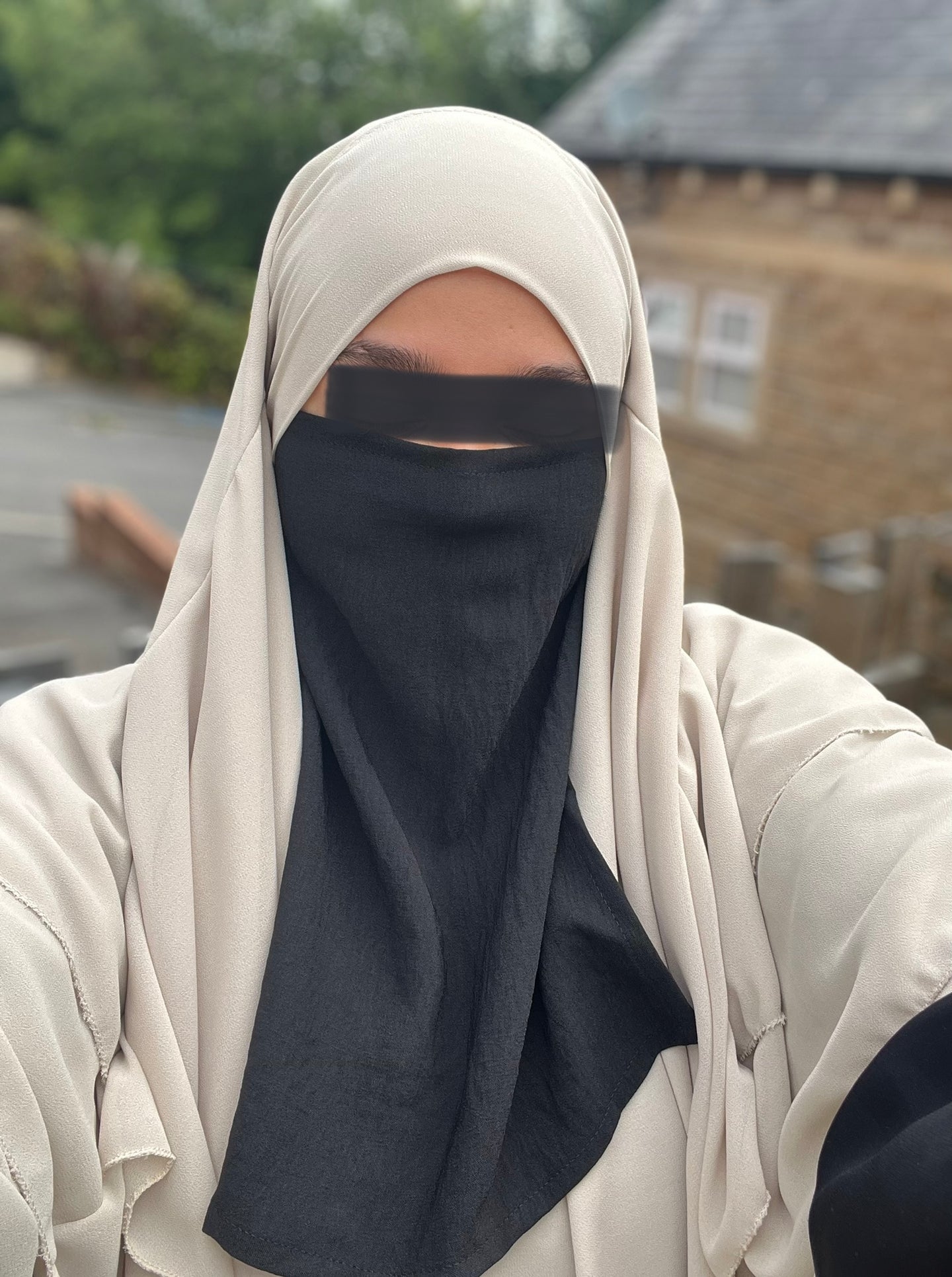 Half Niqab - Crepe - Elastic