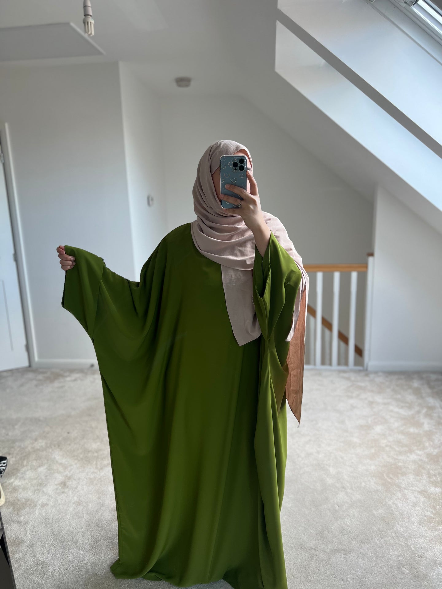 Butterfly madina silk abaya with large sleeve