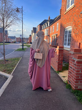 Load image into Gallery viewer, Butterfly crepe abaya with large sleeve
