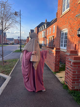 Load image into Gallery viewer, Butterfly crepe abaya with large sleeve
